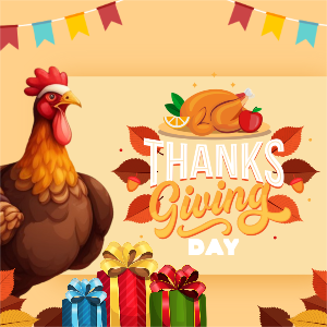 Happy ThanksGiving Temlate Design With Turkish Chiken Instagram Social Media Post For Free