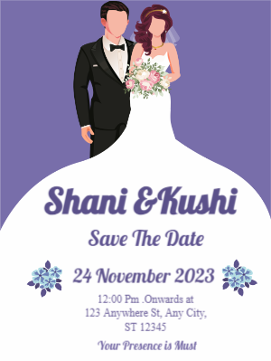 Christians Invitation Card Template With marriage couple png bride and groom