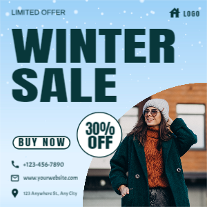 Winter Sale template design download for free