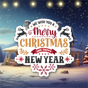 marry Christmas and Happy new year template design download for free
