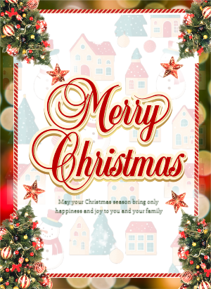 Happy Merry Merry Christmas Wishing Template Design For Free