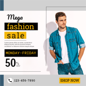 Mega Fashion Sale Social Media Post Design Template