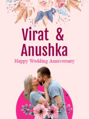 Happy Wedding Anniversery Wishing With Your Photo Design Template
