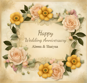 Happy Wedding Anniversary Card Template Design For Free