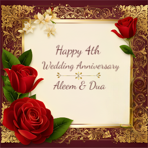 Happy Wedding Anniversary Card With Rose Template Design For Free