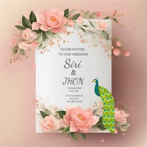 Floral Wedding Invitation Card Design
