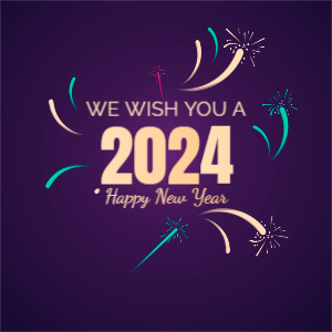 Purpel Gradient 2024 Happy New Year Greeting Download For Free