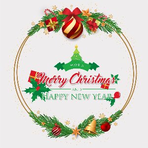 marry christmas & happy new year template design download for free
