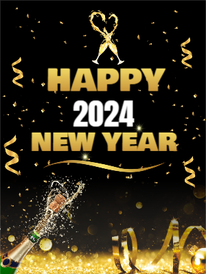  Luxury Black and Gold new year 2024 party Flyer Design Template For Free