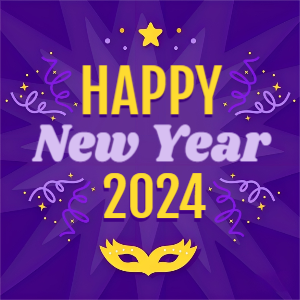 Happy New Year 2024 Colorful Greeting Message Template Download For Free