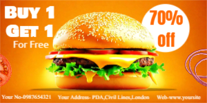 Burger Restro Ads Banner Template Design For Free