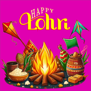  Happy Lohri Punjabi Festival Holiday Template for free