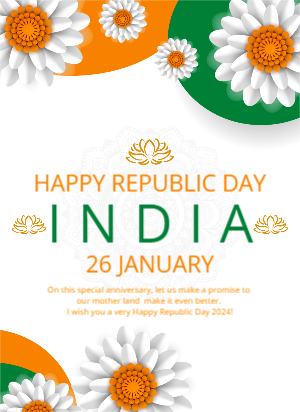 Colorful Happy Indian Republic Day 2024 Flyer Template Download For Free