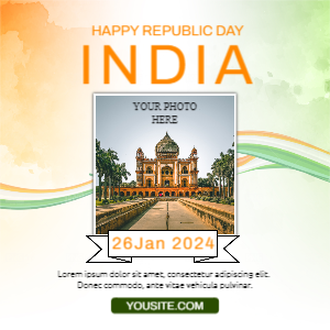 Happy Republic Day India Morden Wishing Flyer Personalised Photos