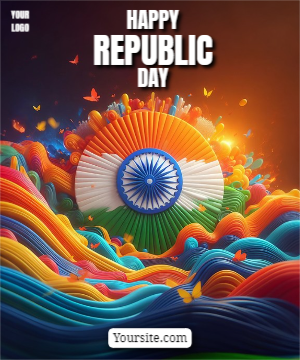 Happy Republic Day 2024 Banner,Wishes, Images, Photos, Status, Poster Template For Free