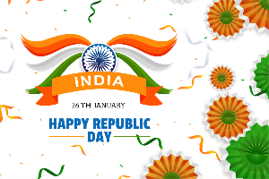 26 January Happy Republic Day 2024 template design download for free