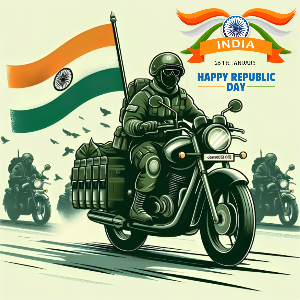 vector illustration of Indian army with flag for Happy Republic Day 2024 of India