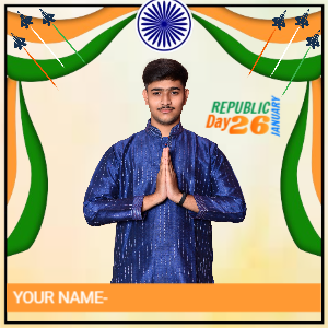 Happy Republic Day 26th January 2024 Wishes with Your Photo Greetings