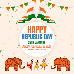 26 January Happy Republic Day 2024 template design download for free