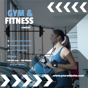 GYM & FITNESS template design download for free