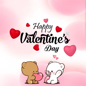 Happy Valentines Greeting With Mocha Bear  Customized Name Template Design For Free