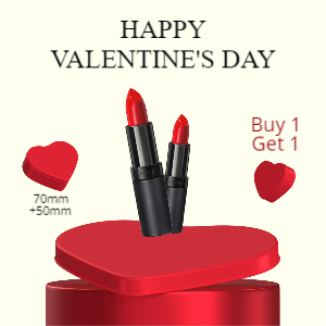 Happy Valentines Day Lipstick 3D Sale Template For Shop Design Download For Free