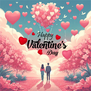 Happy Valentines 14 February Customized Name Template Design For Free