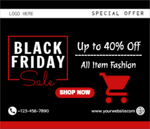 Black Friday sale special offer template design download for free