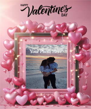 Happy Valentine Day Couple Photo Frame Template Design For Free