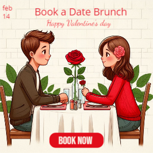 Restro Valentines Day Booking Promotion Banner Design