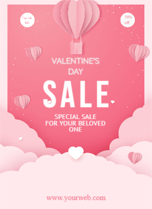 Pink Valentine's Day Sale Flyer Template For Free