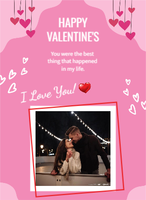 Happy Valentine's Day with Couple Photo Instagram Story Template For Free