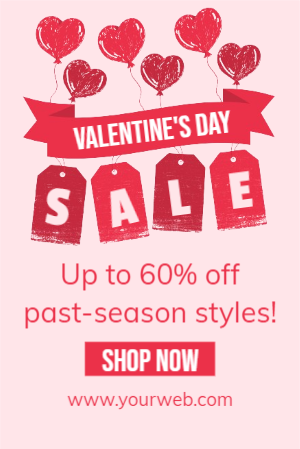 Red Pink Vibrant Valentine's Day Sale Flyer