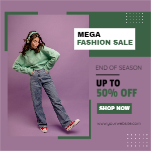 Mega fashion sale template design download for free