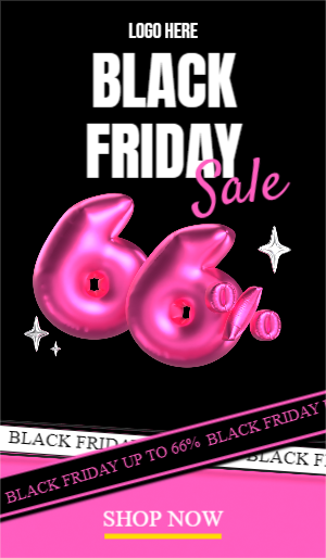 Black Friday Sale Template Ribbon With Inflated Text Decoration And Ribbon