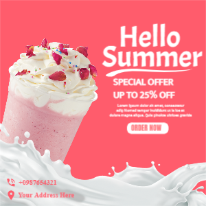 Special delicious Shakes social media post banner design template