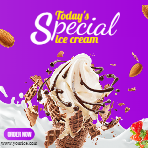 Special delicious Ice Cream social media post banner design template