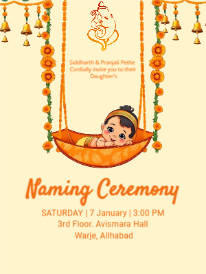 Baby Naming Cradle Indian Ceremony template