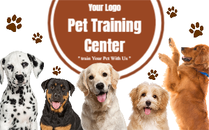 Brown and White Photocentreic Dog Training Center Facebook Cover Temlate