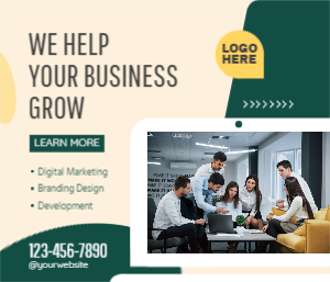 Business grow template design download for free