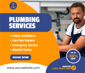 Plumbing Services Poster template design download for free