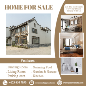Home For Sale template design download for free