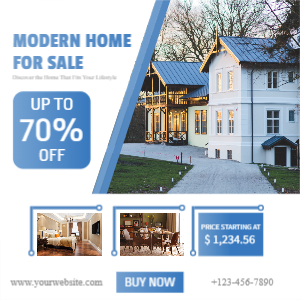 Modern Home For Sale template design download for free