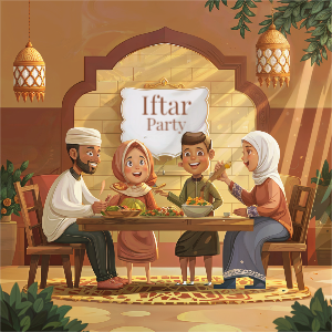Iftar Family Ramadan Karem Greeting Wishing Template Download For Free