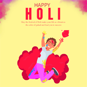 Happy Holi Wishes Template Design With Flat Vector Design Download For Free