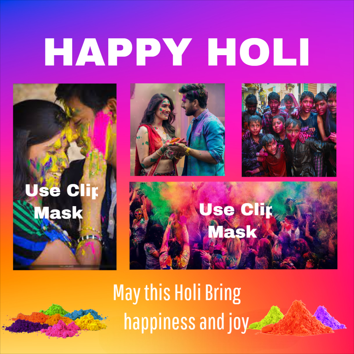 Colorful Happy Holi Gradient Instagram Story Template