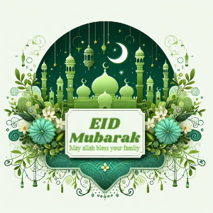 Green Eid Mubarak Instagram Story