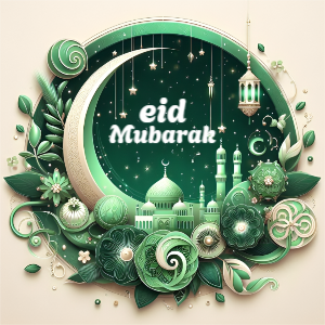 Green Eid Mubarak Instagram Story 