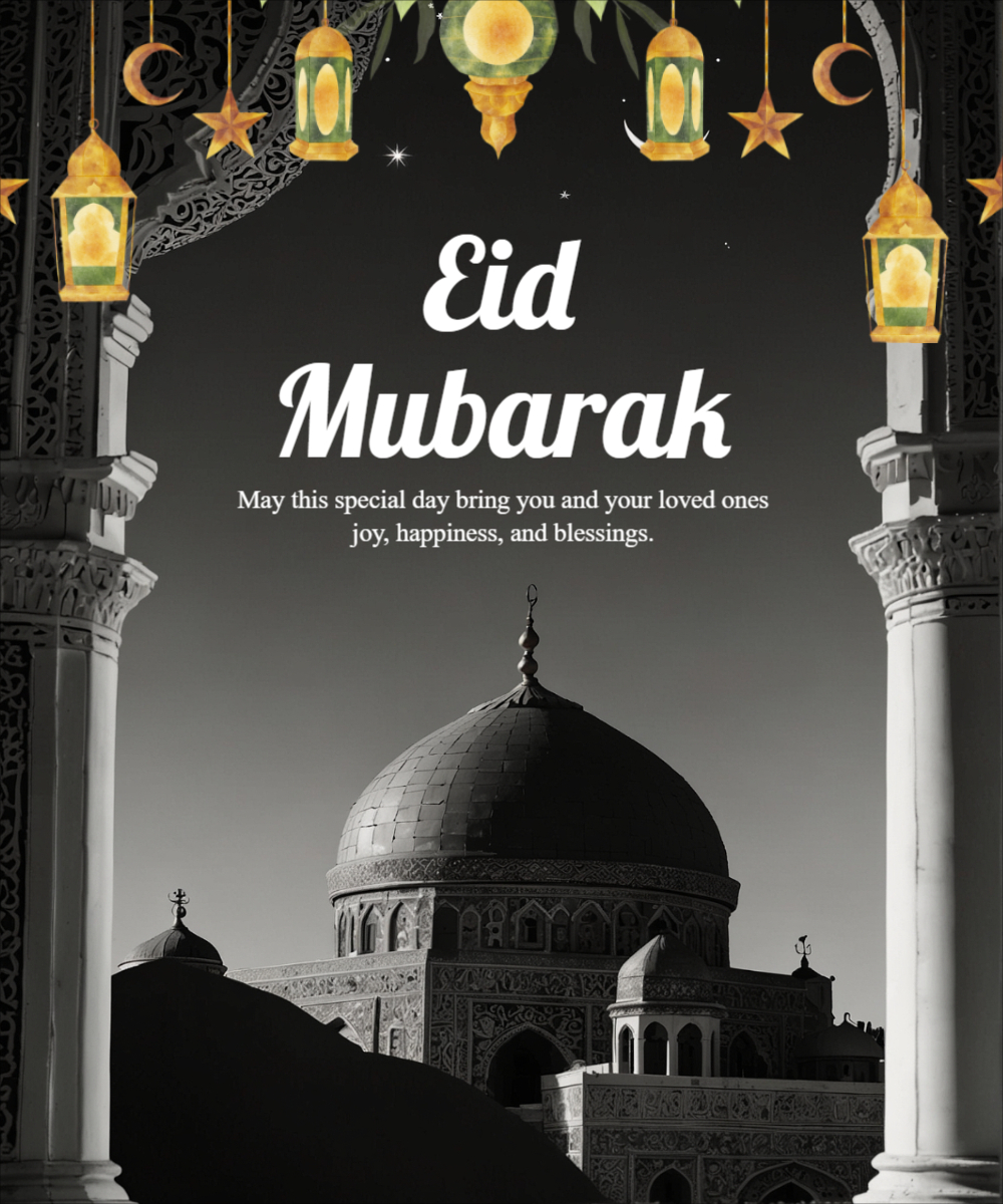 Black White Aesthetic Photocentric Eid Mubarak Instagram Story