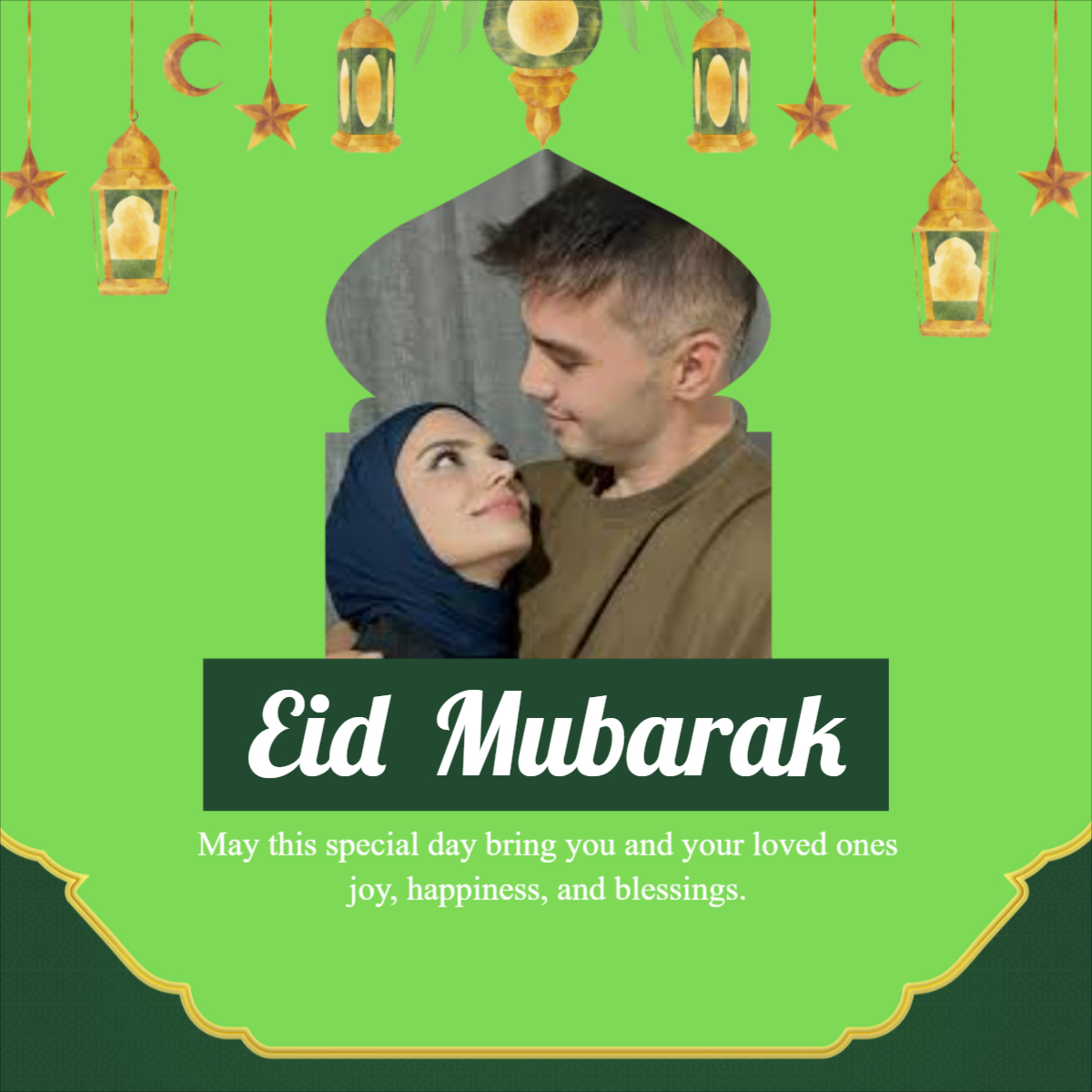 Green Modern Happy Eid Al Fitr Instagram Post
